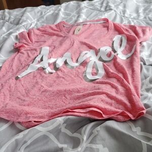 Victoria's Secret Heathered Pink Crewneck Tee Small